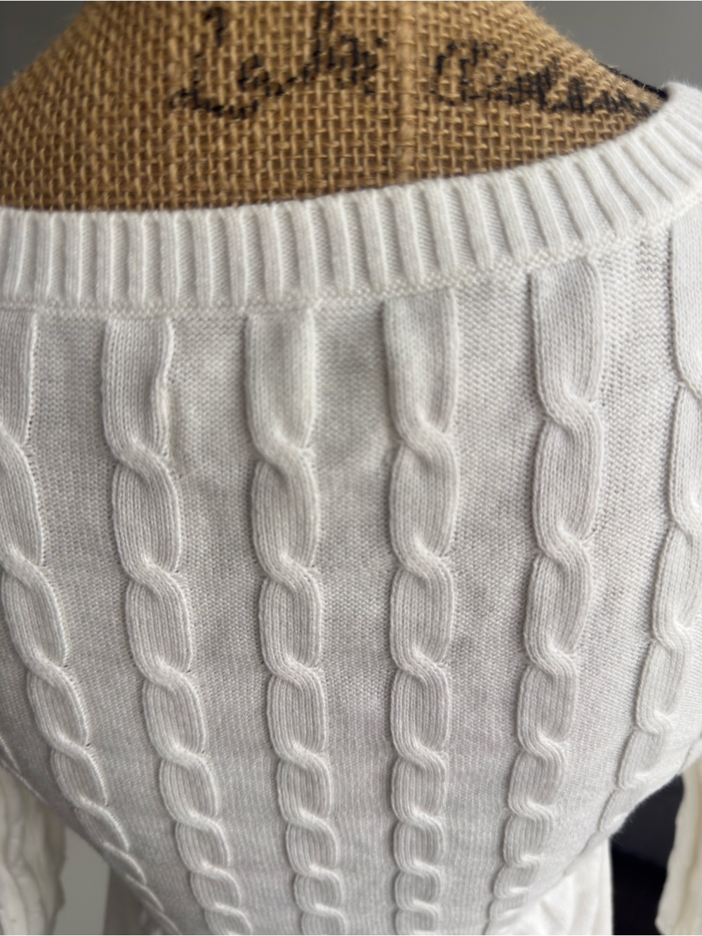 Hollister White Cable-Knit Tie-Waist Sweater - Picture 9 of 10